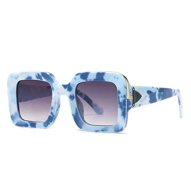 SHAUNA Retro Square Luxury Sunglasses