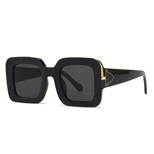 SHAUNA Retro Square Luxury Sunglasses