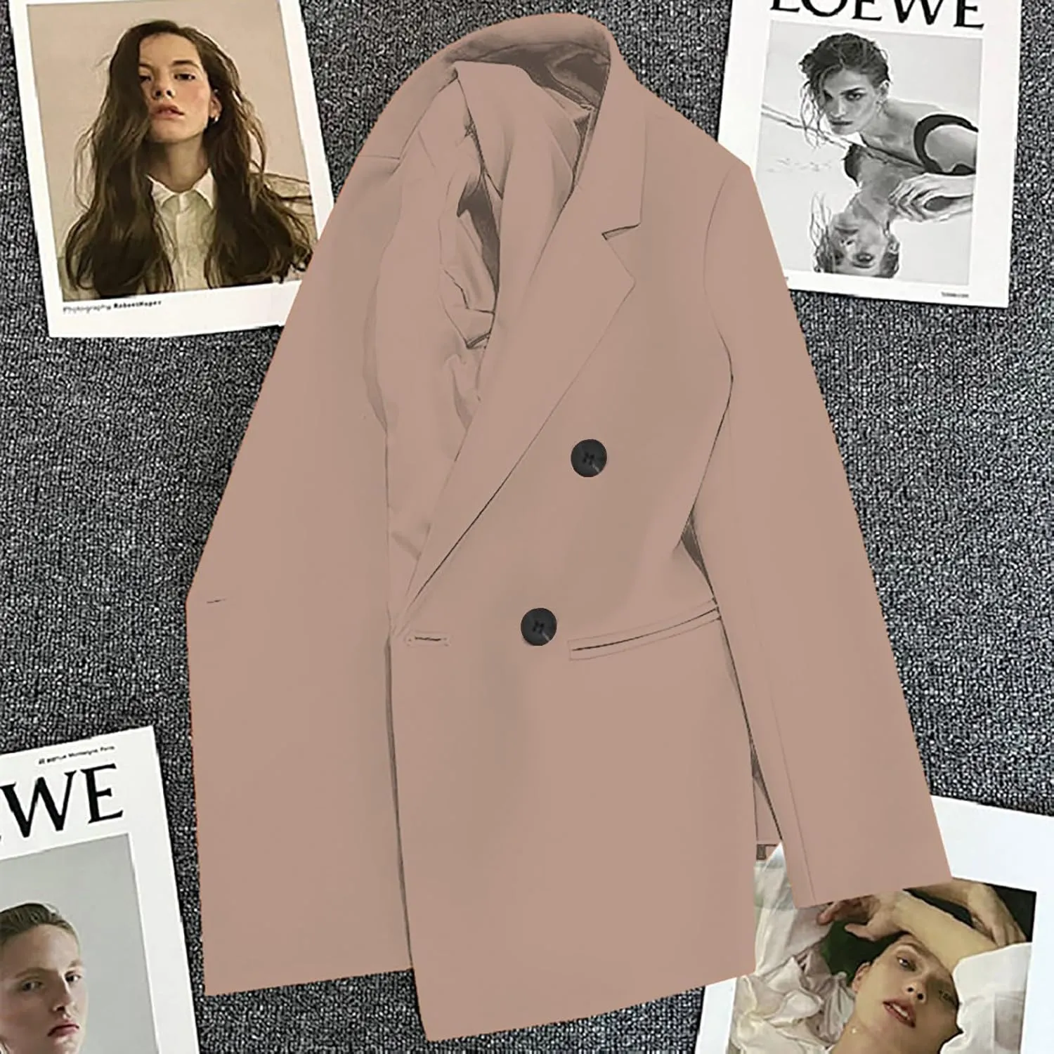 sherpa jacket Womens Casual Jacket Pockets Long Sleeve Front Button Work Lapel Button Jacket