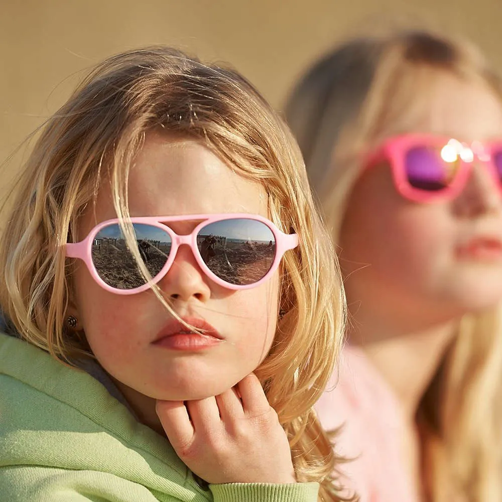 Sky Sunglasses Aviator Style: White (Unbreakable, 100% UVA UVB Protection)