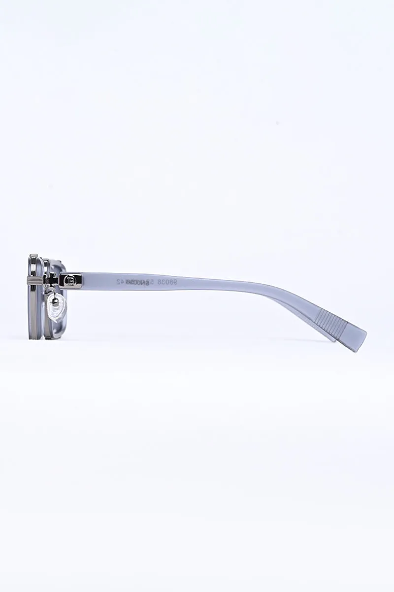Sleek Rectangle Grey Sunglasses