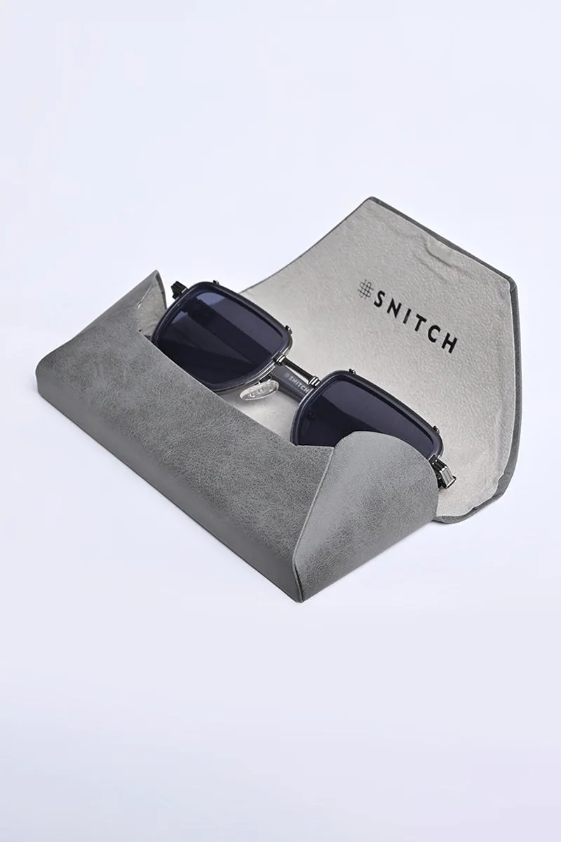 Sleek Rectangle Grey Sunglasses