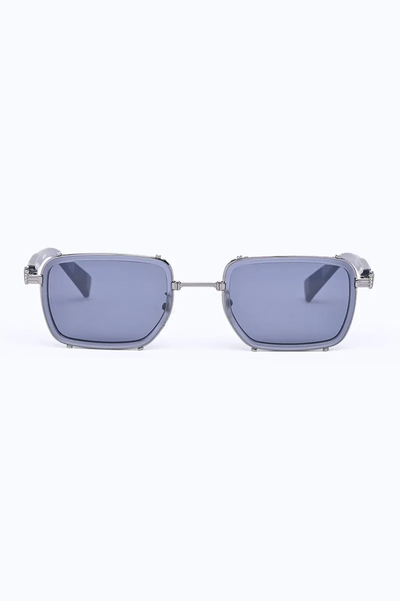 Sleek Rectangle Grey Sunglasses