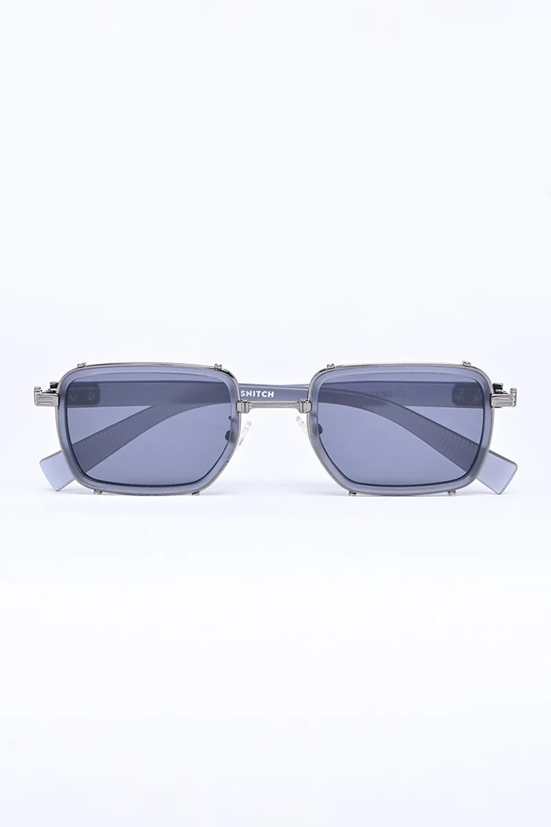 Sleek Rectangle Grey Sunglasses