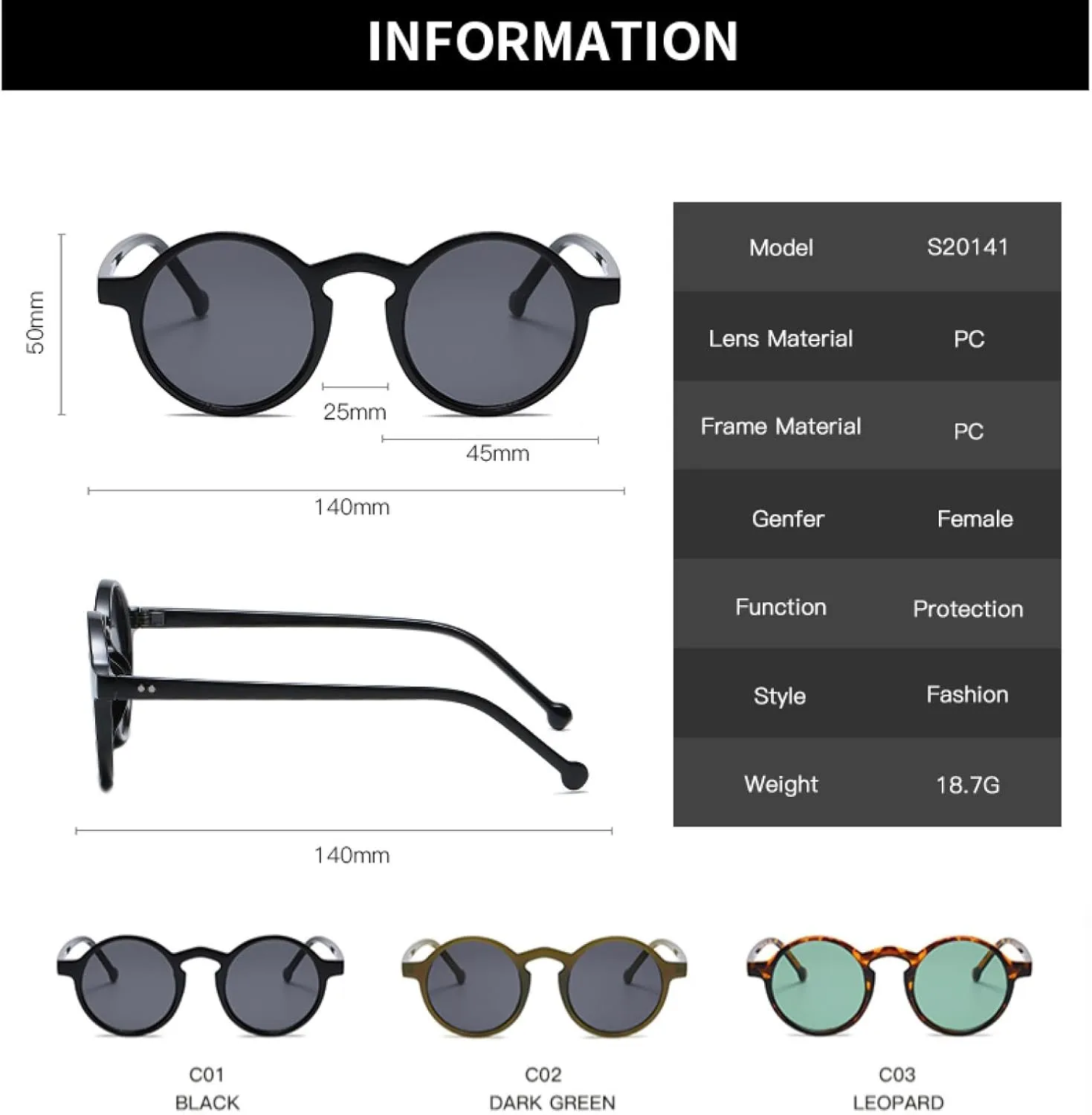 Small Round Sunglasses for Women Vintage Round Frame Rivet Uv400