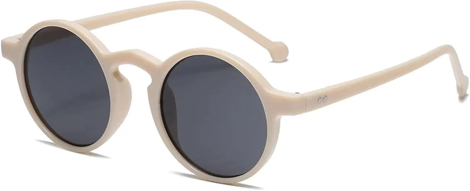 Small Round Sunglasses for Women Vintage Round Frame Rivet Uv400