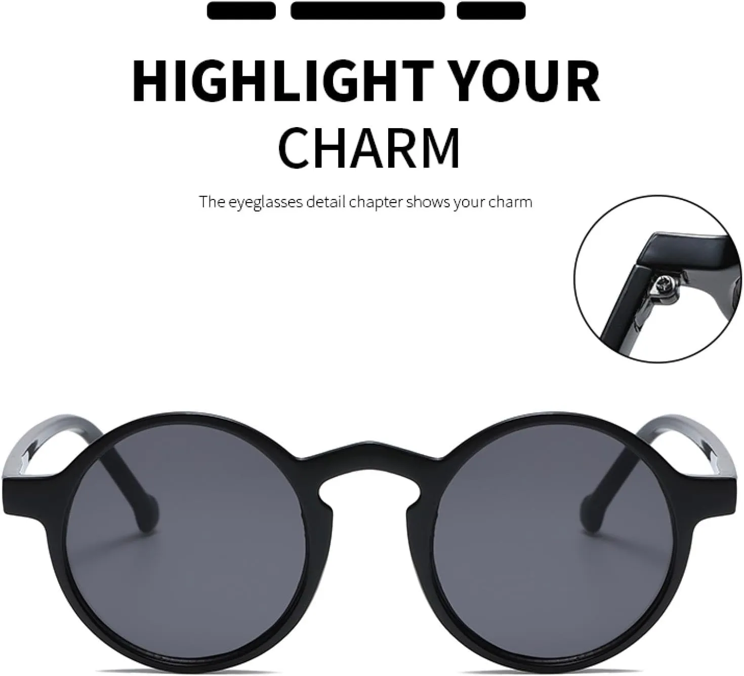 Small Round Sunglasses for Women Vintage Round Frame Rivet Uv400