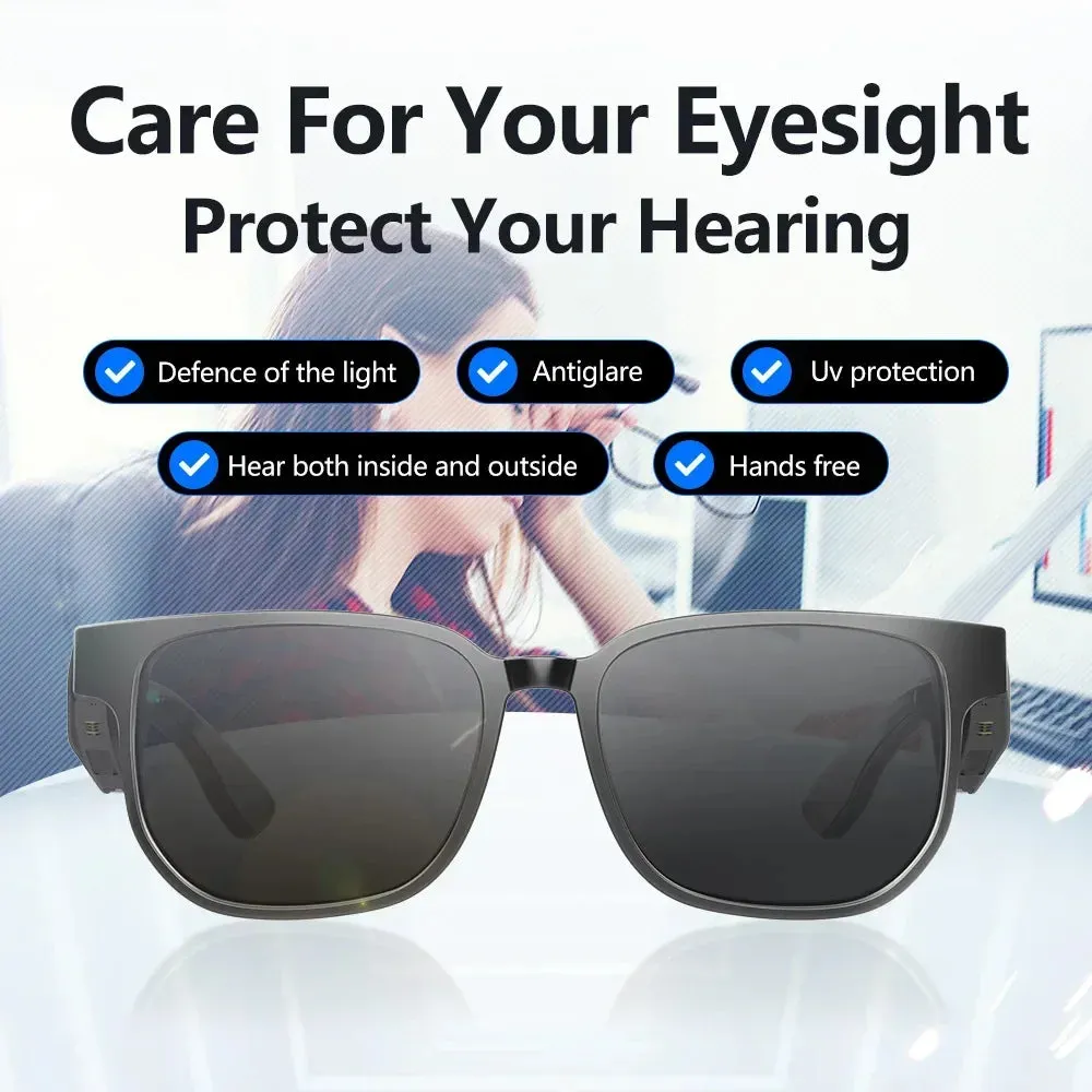 Smart Glasses Sunglasses for Drivers with Anti-blue Light Bluetooth Headset AI Audio Glasses Free Your Hands
