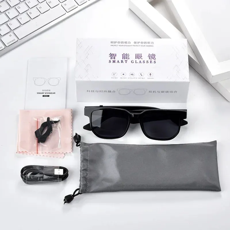 Smart Glasses Sunglasses for Drivers with Anti-blue Light Bluetooth Headset AI Audio Glasses Free Your Hands