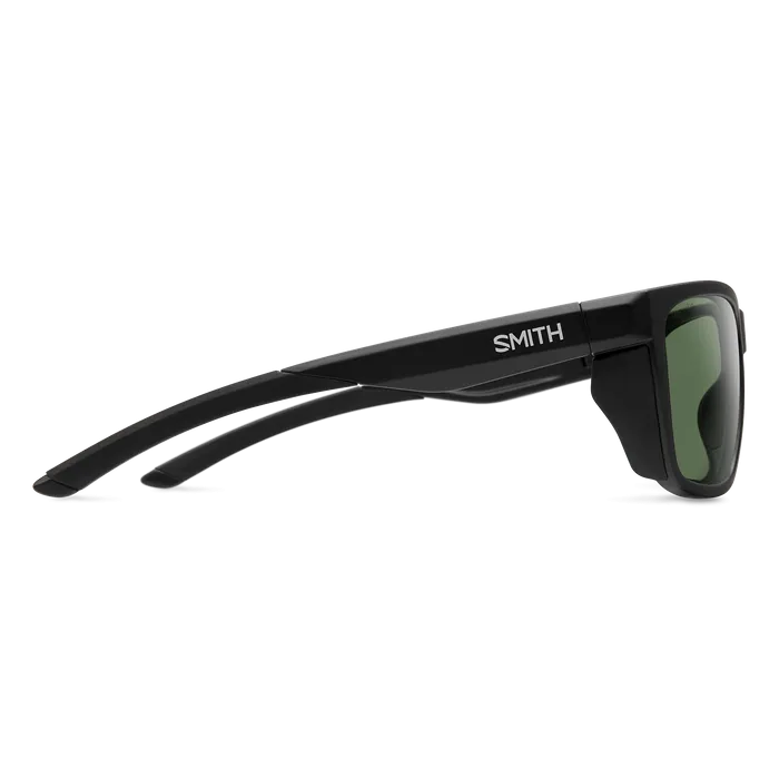 Smith Longfin Sunglasses Matte Black Frame ChromaPop Polarized Gray Green Lens