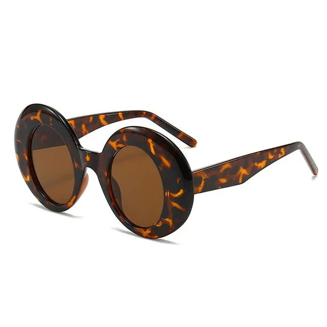 SO&EI Retro Oversized Oval Punk Sunglasses