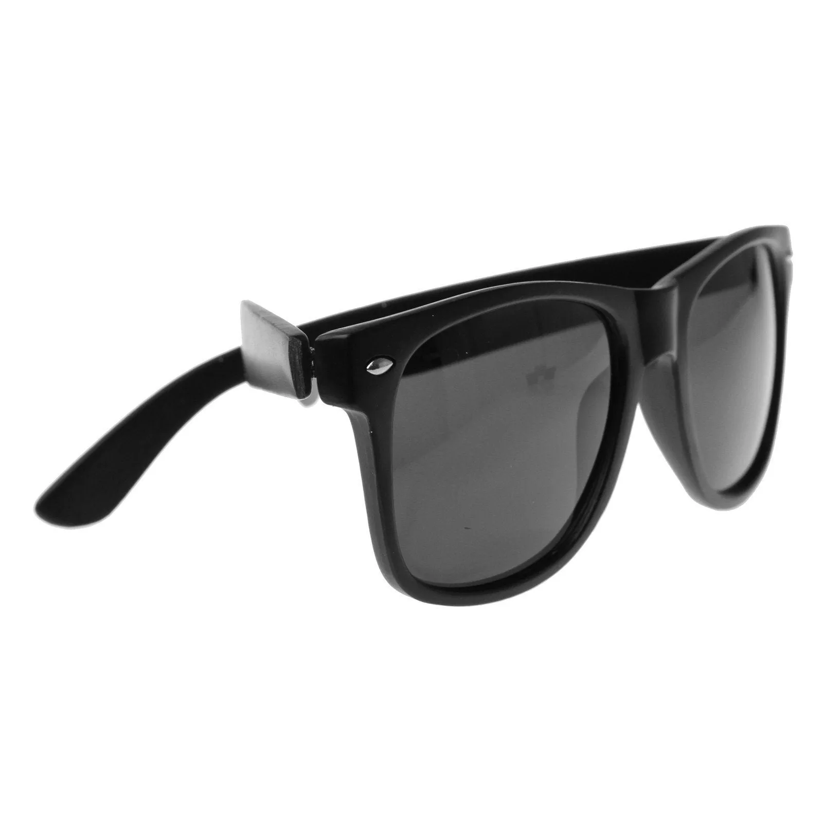 Soft Rubber Matte Black Horned Rim Sunglasses