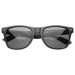 Soft Rubber Matte Black Horned Rim Sunglasses