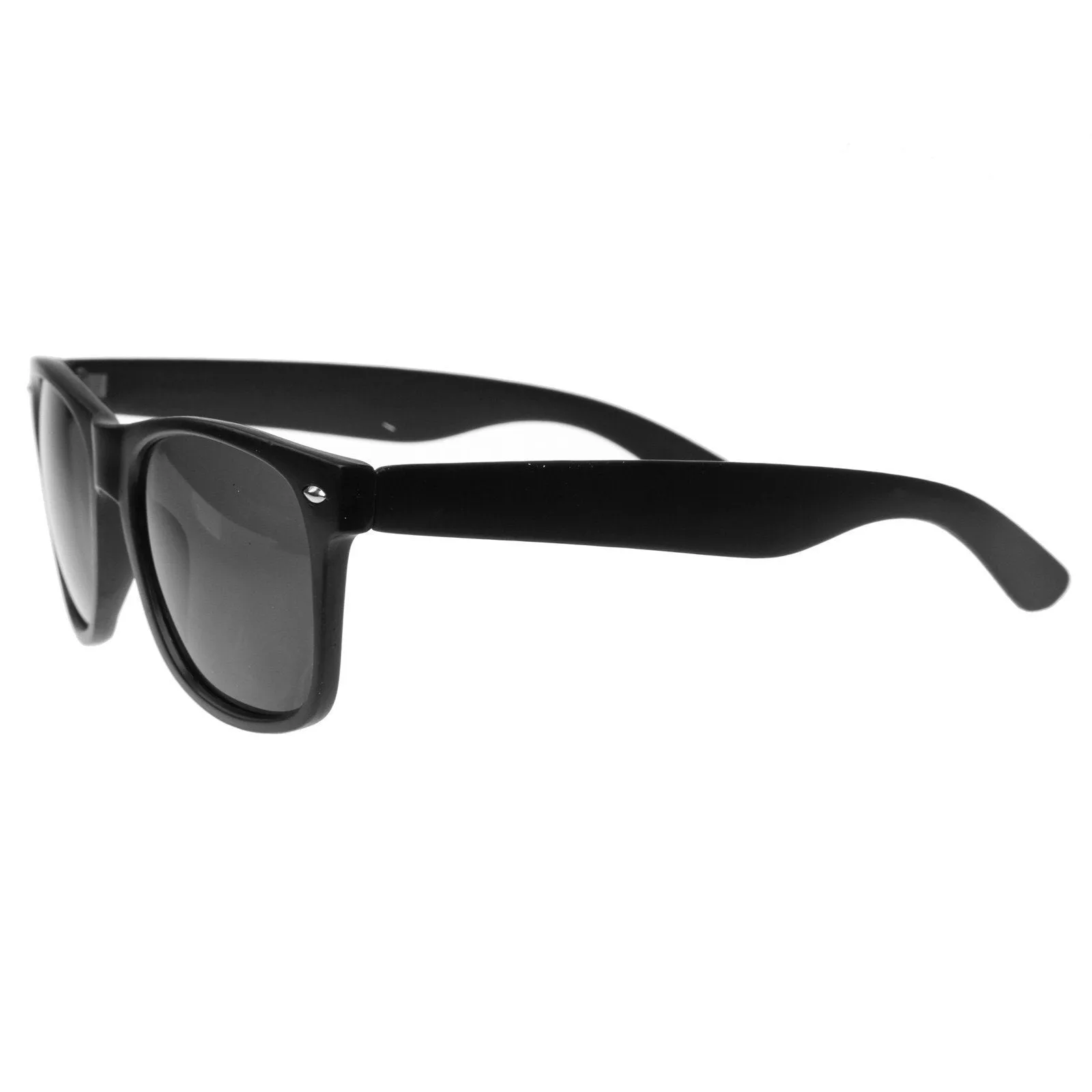 Soft Rubber Matte Black Horned Rim Sunglasses