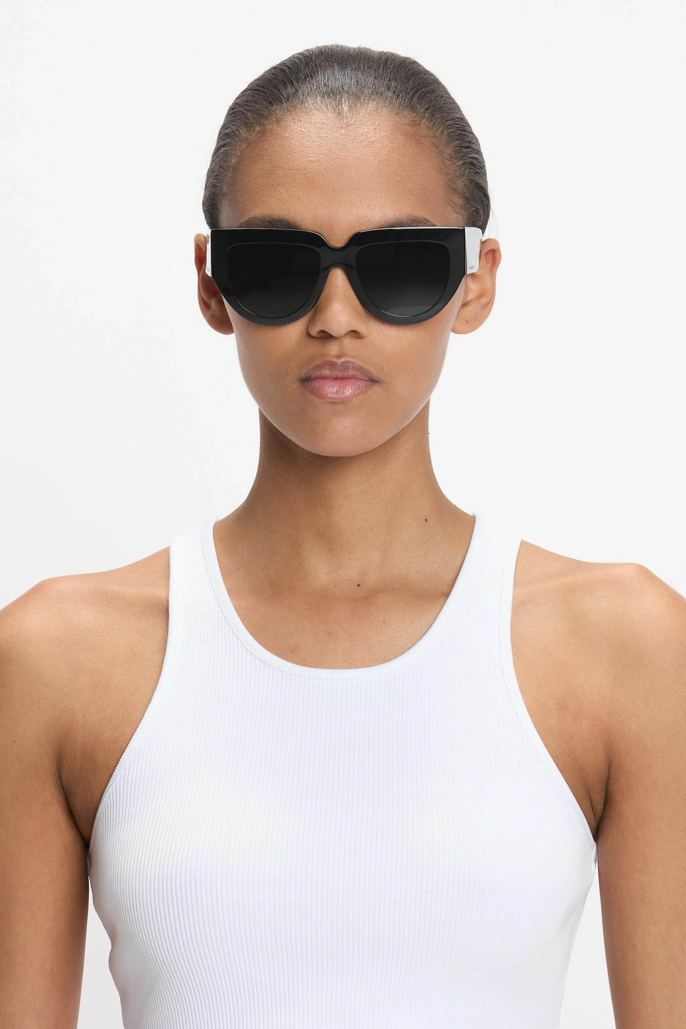 Soft Square Acetate Sunglasses In Black