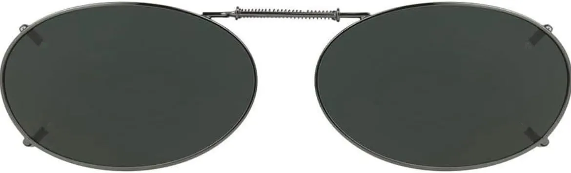 Solar Shield and Polar Optics Polarized Clip-On Sunglasses (Metal Rim, Gunmetal, 48 Oval 2)