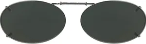 Solar Shield and Polar Optics Polarized Clip-On Sunglasses (Metal Rim, Gunmetal, 48 Oval 2)