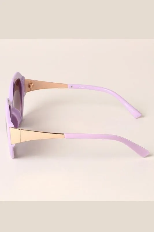 Solid Color Hexagon Shape Frame Sunglasses