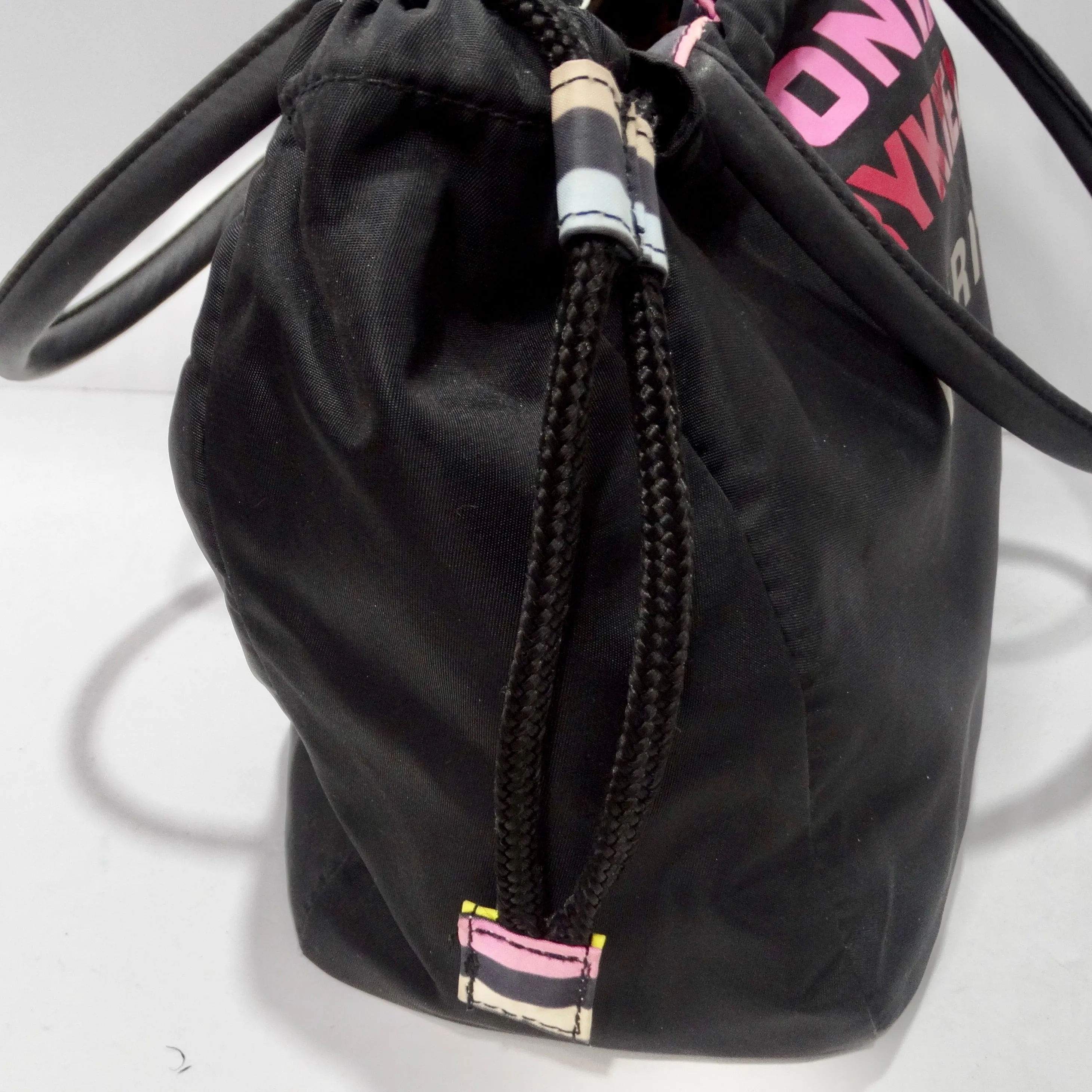 Sonia Rykiel 1980s Black Nylon Drawstring Bag