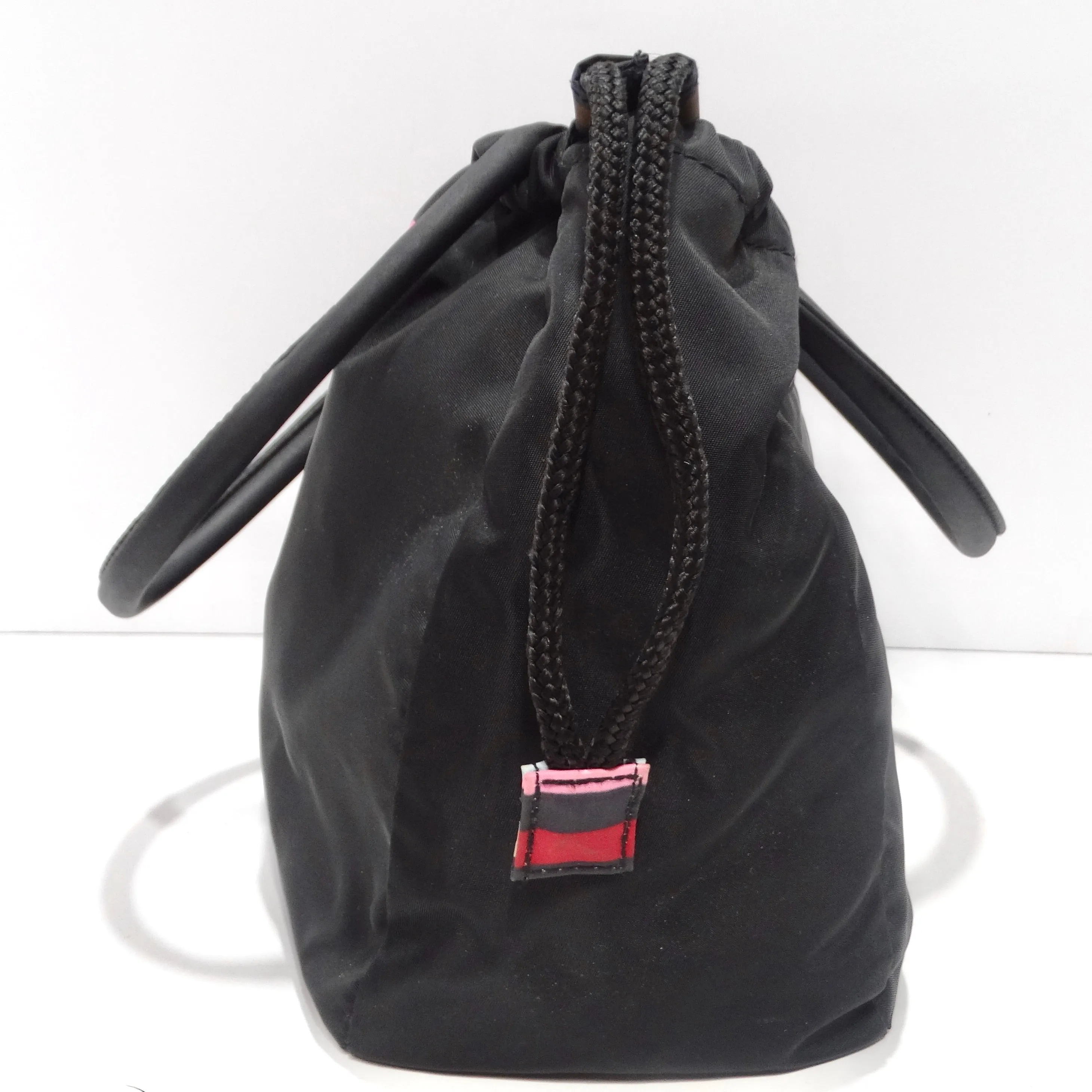 Sonia Rykiel 1980s Black Nylon Drawstring Bag