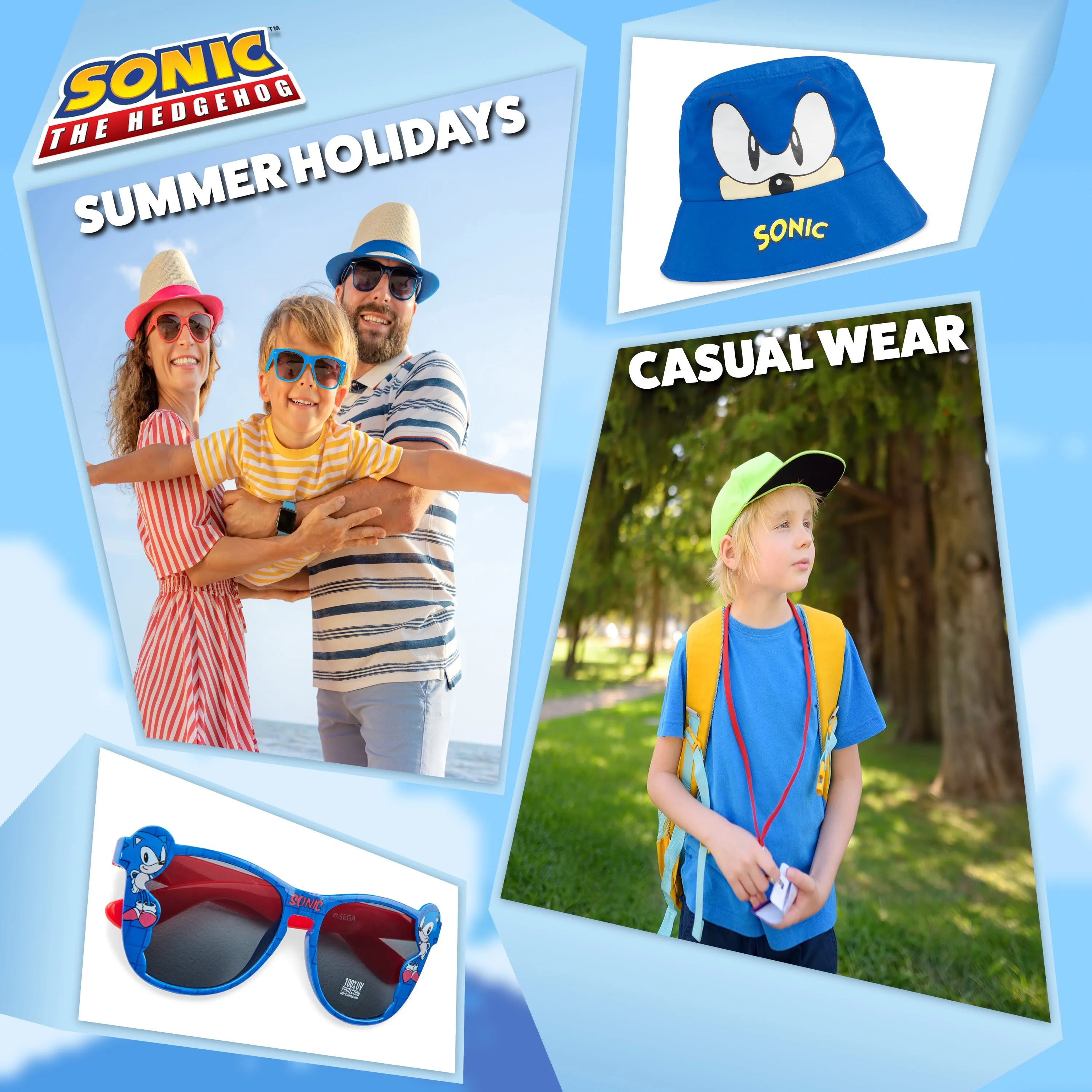 Sonic The Hedgehog Bucket Hat and Kids Sunglasses