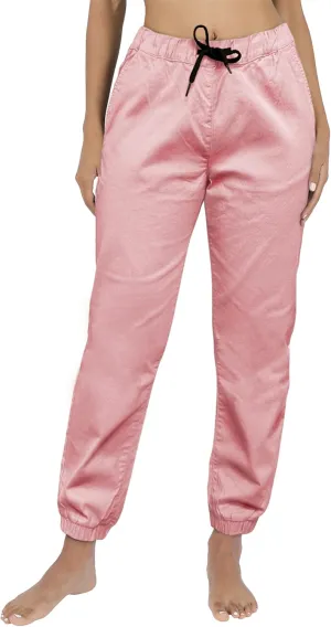 Southpole Women's Casual Comfy Twill Jogger Pants, Stretchable