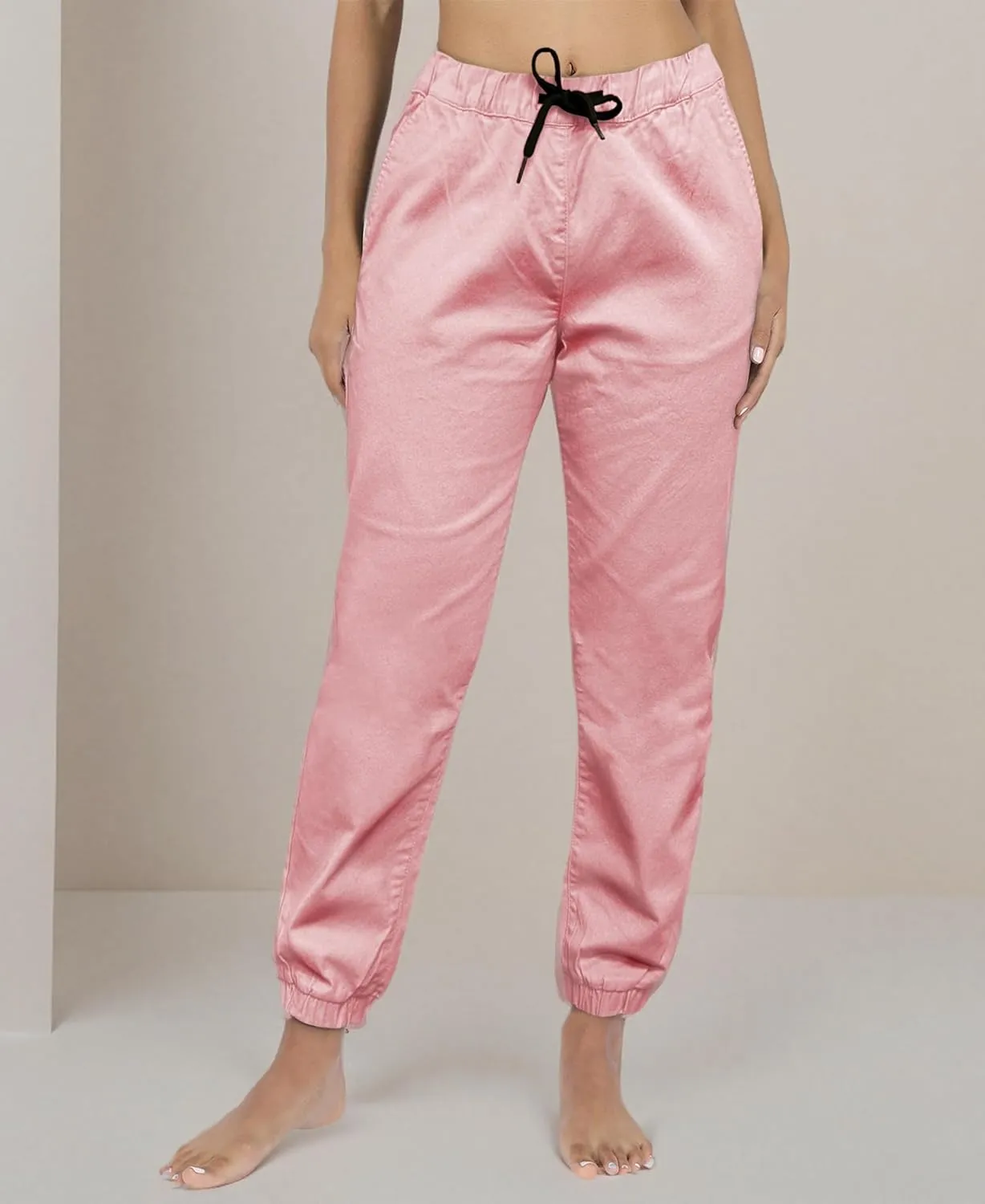 Southpole Women's Casual Comfy Twill Jogger Pants, Stretchable