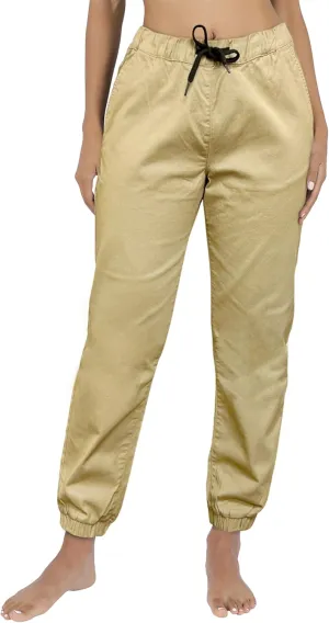 Southpole Women's Casual Comfy Twill Jogger Pants, Stretchable