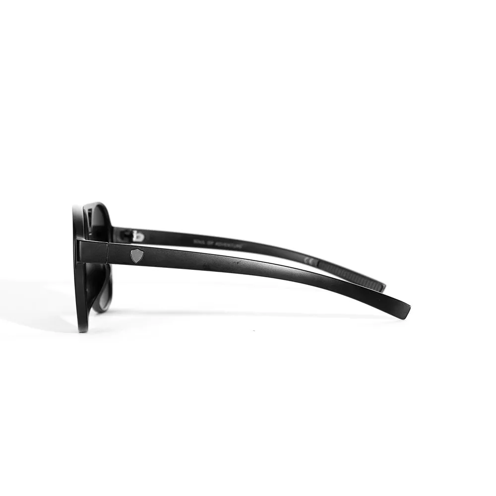 Sport Aviator Sunglasses | Matte Black | Silver Mirror
