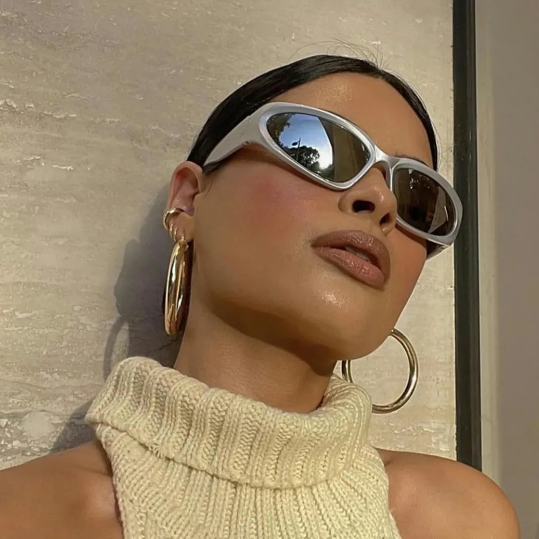 Sports Sunglasses Women Men Steampunk Cat Eye Sun Glasses Mirror Eyewear Vintage Shades Eyeglasses