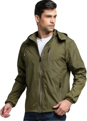 Spring Summer Mens Windbreaker Coat Men' S Thin Jackets Hooded Casual Sporting Coat Waterproof Outdoor Jackets