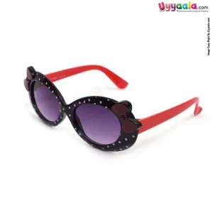 Stylish cat eye shaped tinted sunglasses for kids - black & red, 1 - 10 years