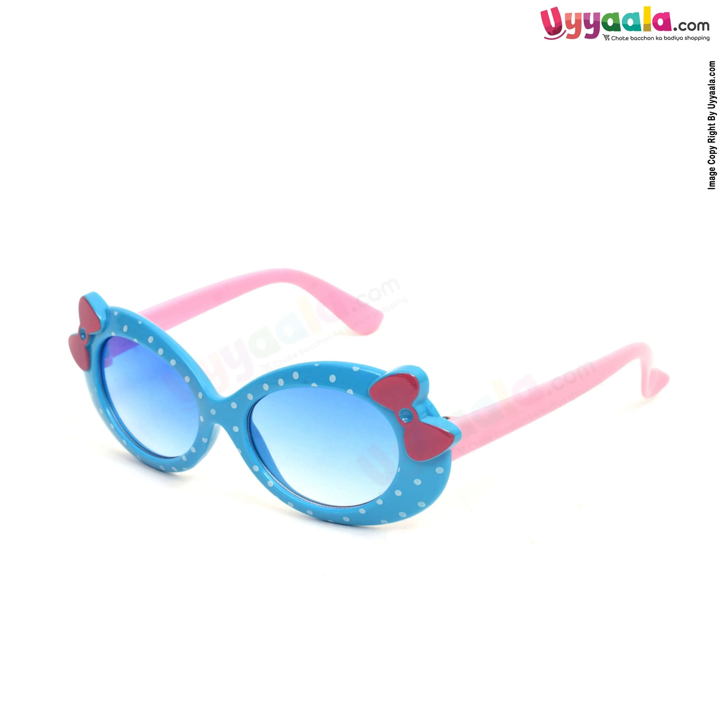 Stylish cat eye shaped tinted sunglasses for kids - sky blue & pink, 1 - 10 years