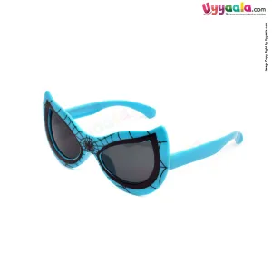 Stylish spider-man tinted cat-eye sunglasses for kids - sky blue with black web print, 2 - 12 years
