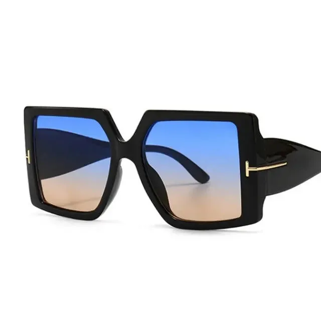 Stylish, versatile and feminine fashion large design bold sunglasses.