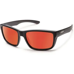 Suncloud Mayor Injection Molded Sunglasses Medium in Matte Black/Red Mirror