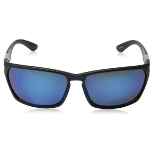 Suncloud Men's Matte Black Frame Blue Mirror Lens Cutout Polarized Sunglasses - S-CTPPUMMB