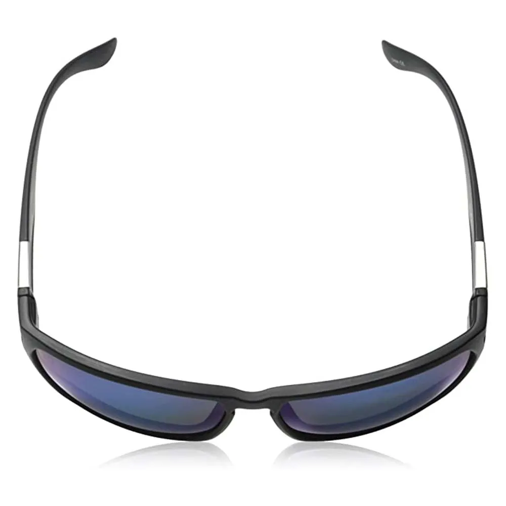 Suncloud Men's Matte Black Frame Blue Mirror Lens Cutout Polarized Sunglasses - S-CTPPUMMB