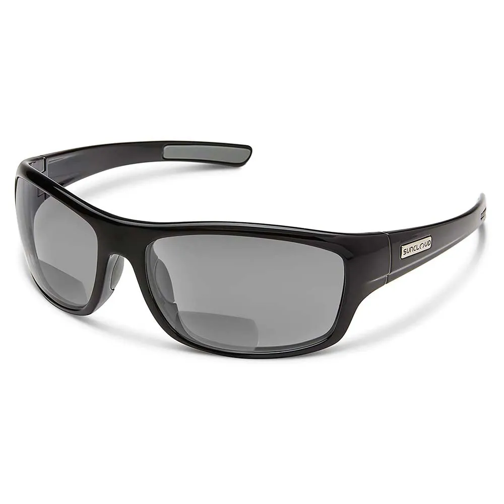 Suncloud Unisex Black Frame Gray Lens Cover Polarized Reader Sunglasses - S-CVRPPGYBK200