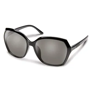 Suncloud Womens Black Frame Grey Lens Polarized Adelaide Large Fit Sunglasses - 2032262GR59M9