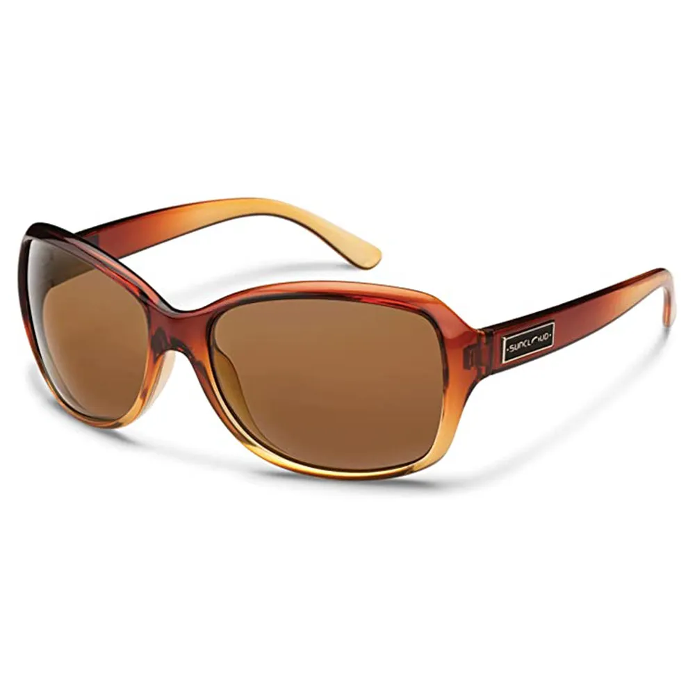Suncloud Women's Brown Fade Frame Brown Lens Polarized Contemporary Square Sunglasses - S-MSPPBRBF