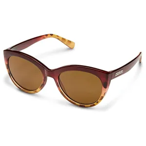 Suncloud Women's Raspberry Tortoise Fade Frame Brown Lens Polarized Cityscape Sunglasses - 205295VV554HB