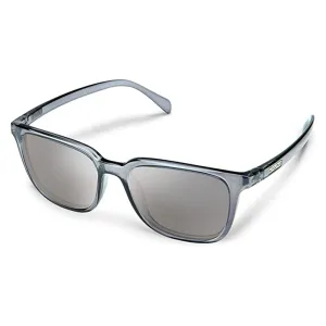 Suncloud Womens Transparent Grey Frame Silver Mirror Lens Polarized Boundary Square Sunglasses - 2042011WW564M