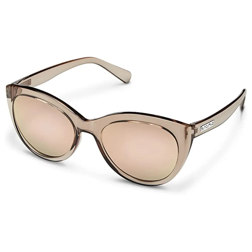 Suncloud Women's Transparent Taupe Frame Pink Gold Mirror Lens Polarized Cityscape Sunglasses - 2052950UG54JQ