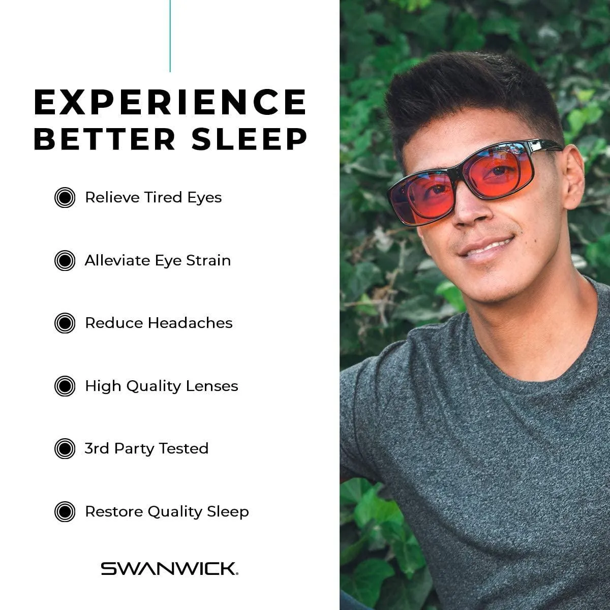 Swanwick Fitover Night Black Regular Blue Light Blocking Glasses