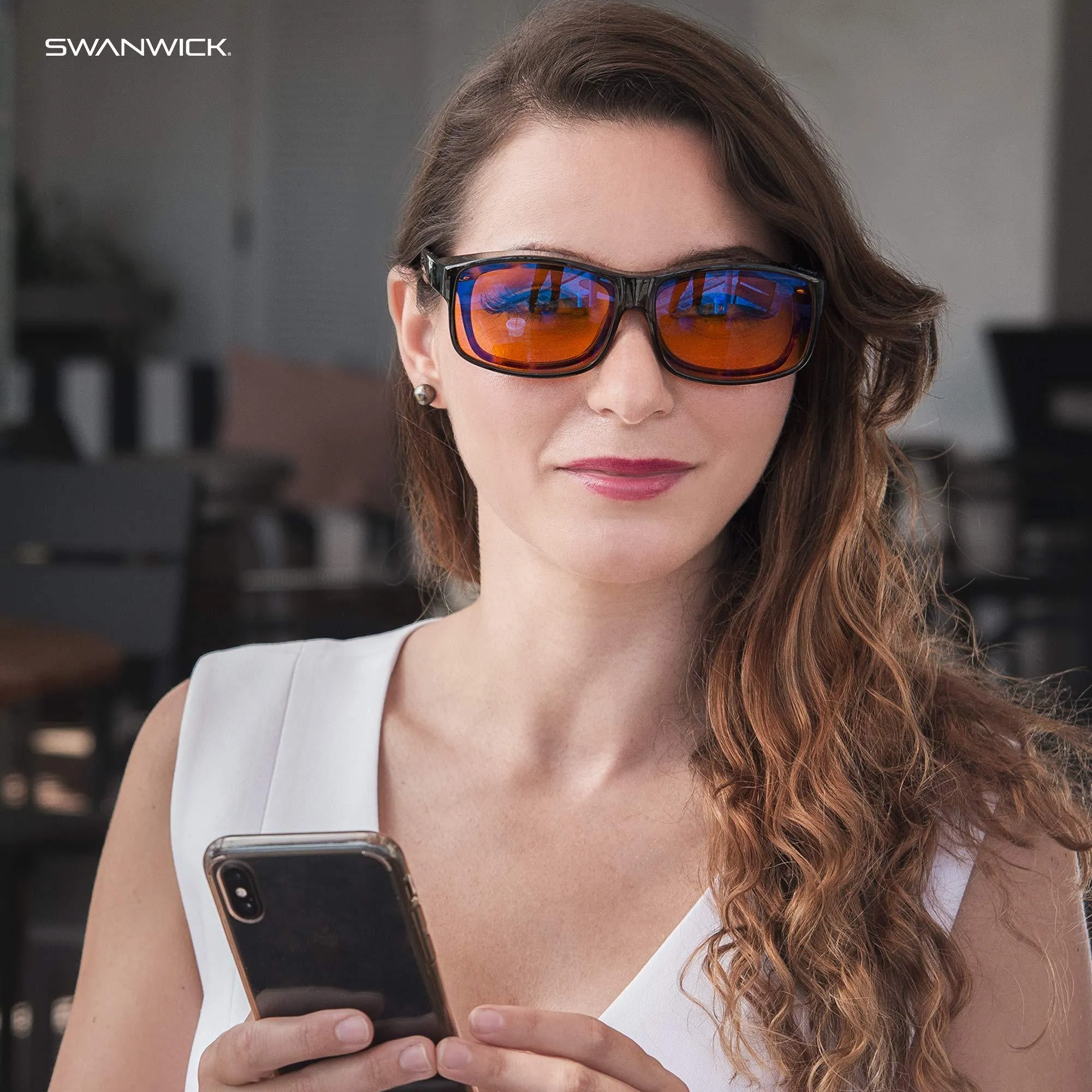 Swanwick Fitover Night Black Regular Blue Light Blocking Glasses