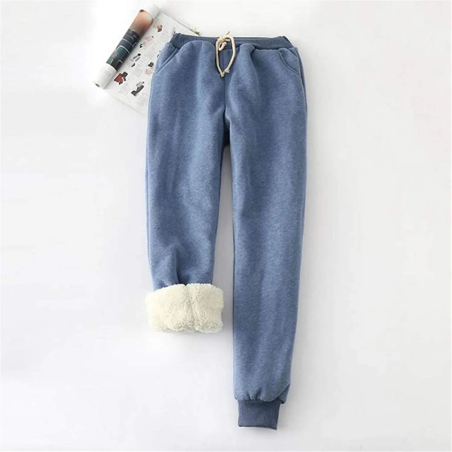 Sweatpants for Women Fleece Lined,Winter Warm Joggers High Waist Athletic Jogger Pants Thicken Outdoor Pants with Pocket