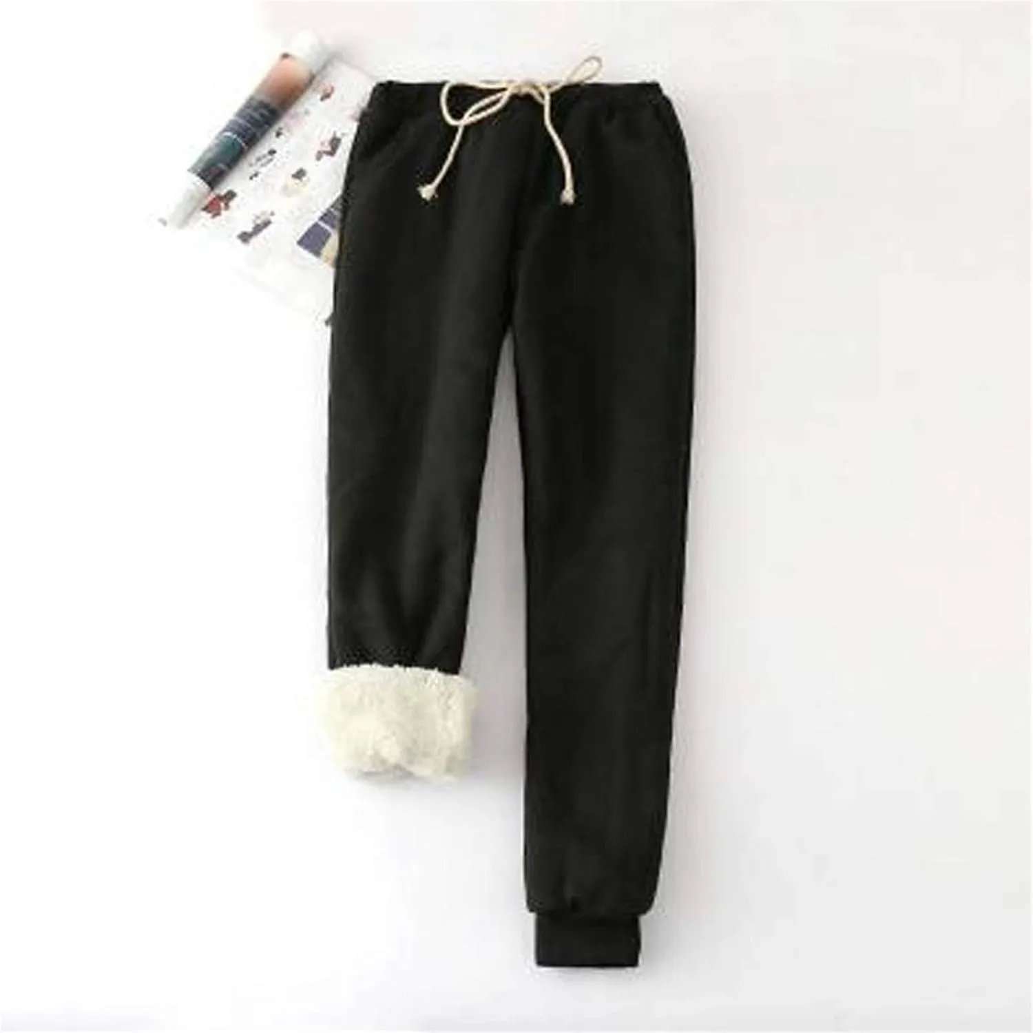 Sweatpants for Women Fleece Lined,Winter Warm Joggers High Waist Athletic Jogger Pants Thicken Outdoor Pants with Pocket