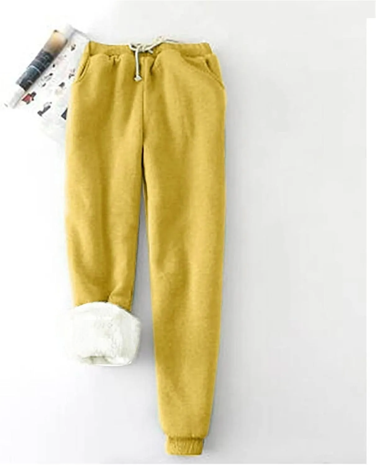 Sweatpants for Women Fleece Lined,Winter Warm Joggers High Waist Athletic Jogger Pants Thicken Outdoor Pants with Pocket