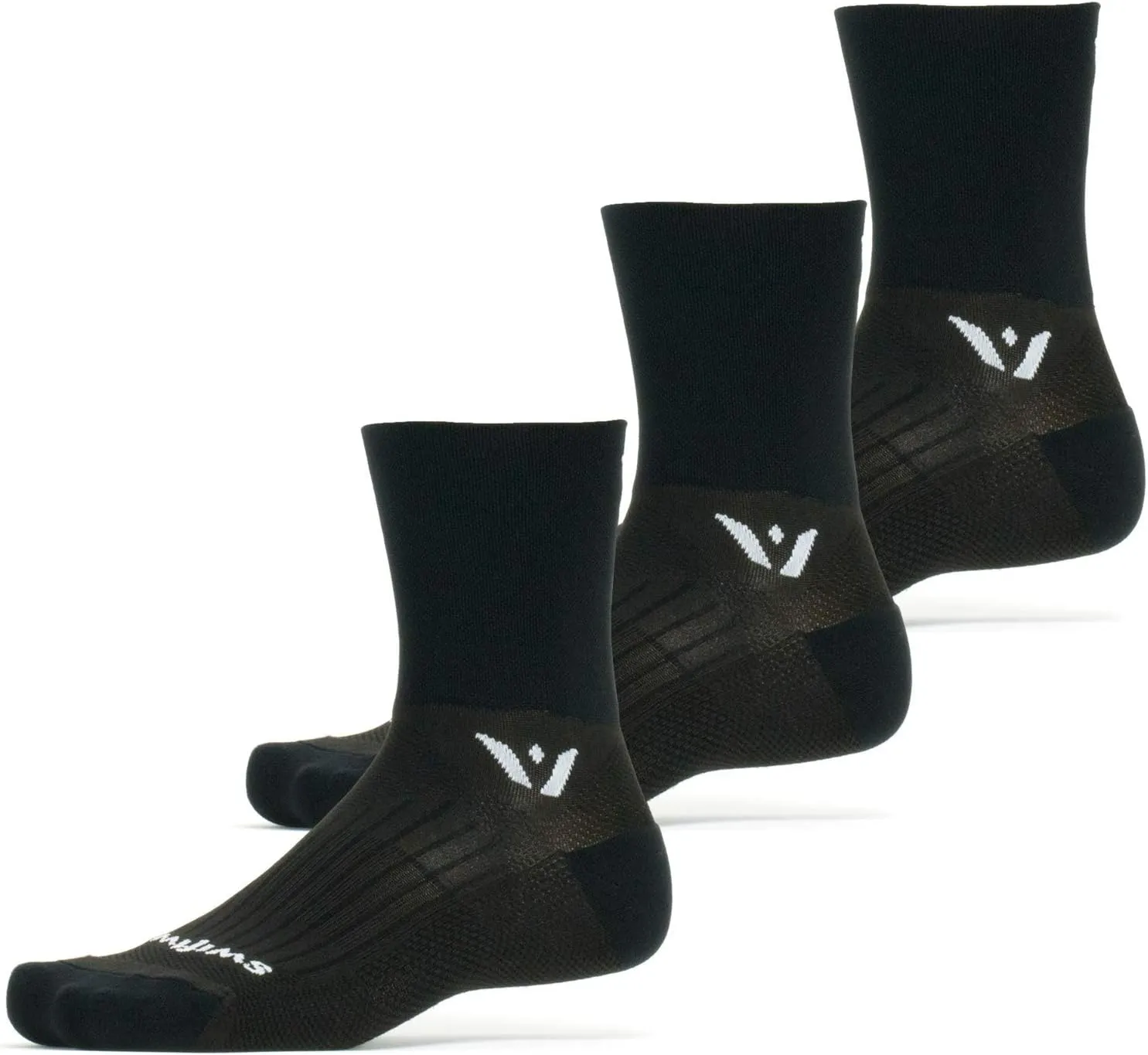 Swiftwick - PERFORMANCE FOUR (3 Pairs) Trail Running & Cycling Socks, Max Durability